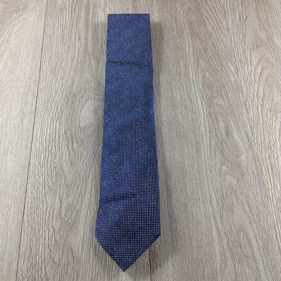 Stafford Navy Metallic Polka Dot Tie - Picture 1 of 3